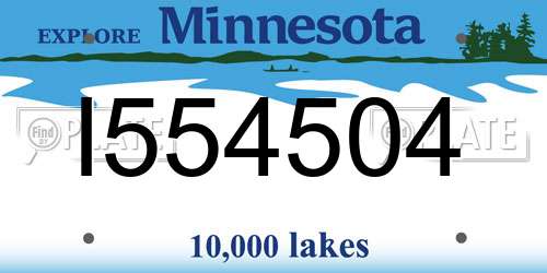 I554504 Minnesota License Plate