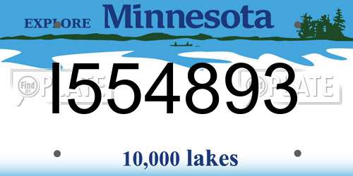 I554893 Minnesota License Plate
