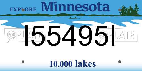 I55495I Minnesota License Plate