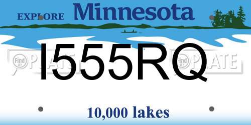 I555RQ Minnesota License Plate