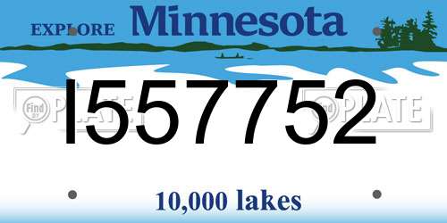 I557752 Minnesota License Plate