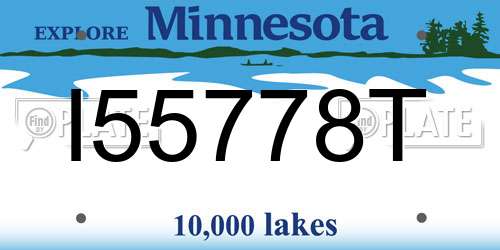 I55778T Minnesota License Plate