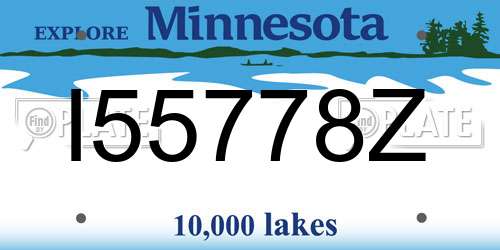 I55778Z Minnesota License Plate