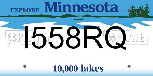 I558RQ Minnesota License Plate