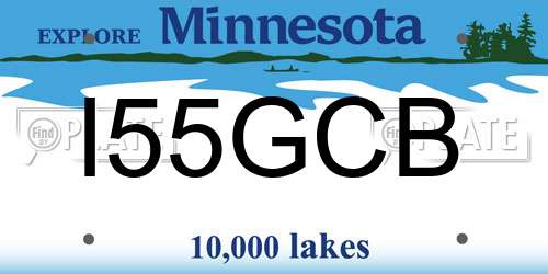 I55GCB Minnesota License Plate