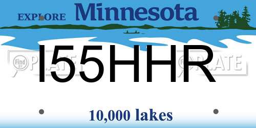 I55HHR Minnesota License Plate