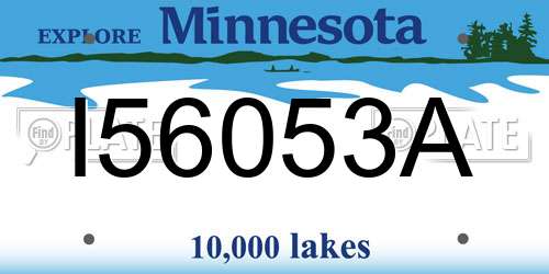 I56053A Minnesota License Plate