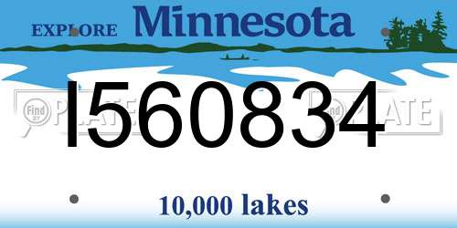 I560834 Minnesota License Plate