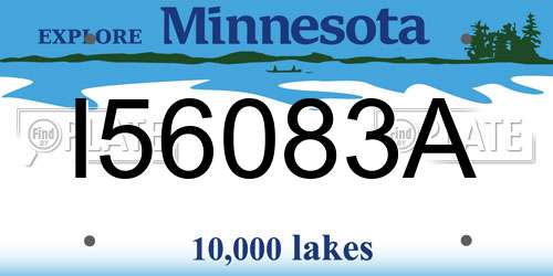 I56083A Minnesota License Plate