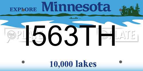 I563TH Minnesota License Plate