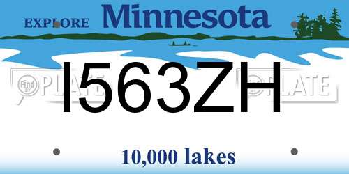 I563ZH Minnesota License Plate