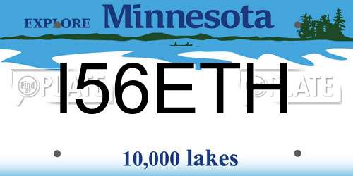 I56ETH Minnesota License Plate