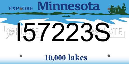 I57223S Minnesota License Plate