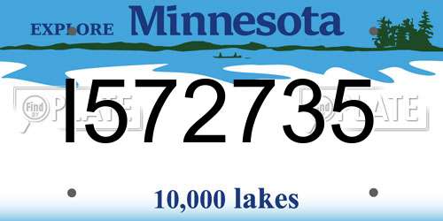 I572735 Minnesota License Plate