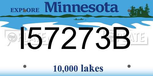 I57273B Minnesota License Plate