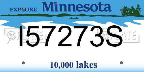 I57273S Minnesota License Plate