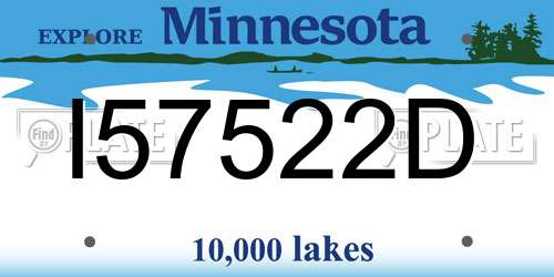 I57522D Minnesota License Plate