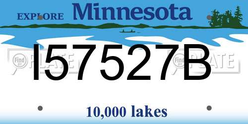I57527B Minnesota License Plate
