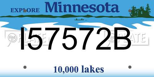 I57572B Minnesota License Plate