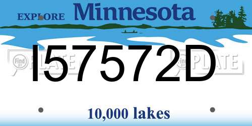 I57572D Minnesota License Plate