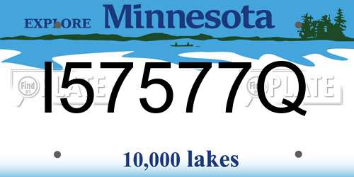 I57577Q Minnesota License Plate