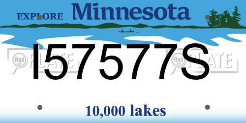 I57577S Minnesota License Plate