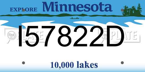 I57822D Minnesota License Plate