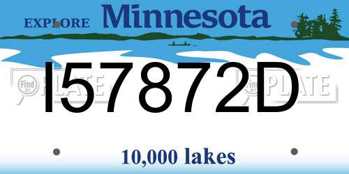 I57872D Minnesota License Plate