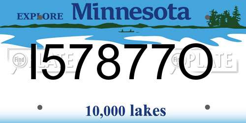 I57877O Minnesota License Plate