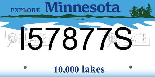 I57877S Minnesota License Plate