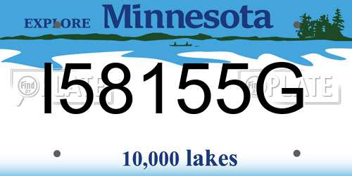 I58155G Minnesota License Plate