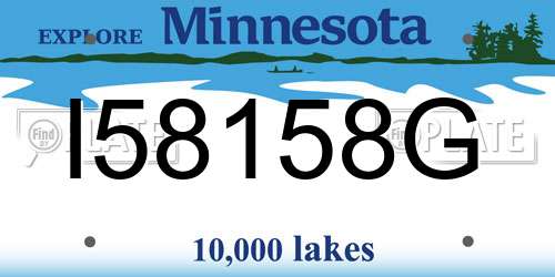 I58158G Minnesota License Plate