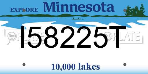 I58225T Minnesota License Plate