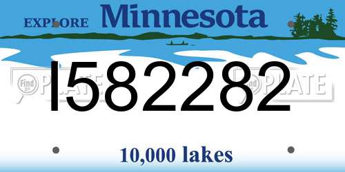 I582282 Minnesota License Plate