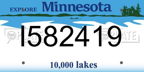 I582419 Minnesota License Plate