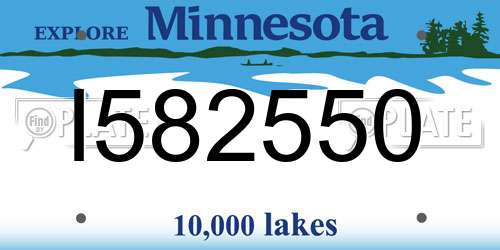 I582550 Minnesota License Plate