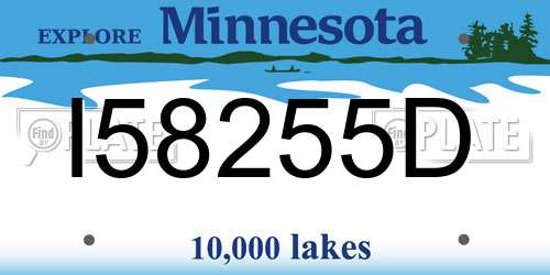 I58255D Minnesota License Plate