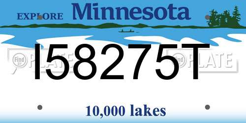 I58275T Minnesota License Plate