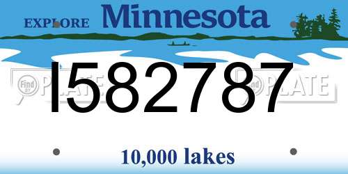 I582787 Minnesota License Plate