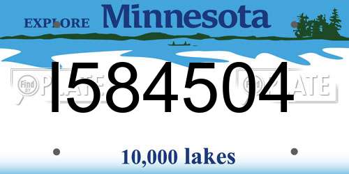 I584504 Minnesota License Plate