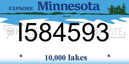 I584593 Minnesota License Plate