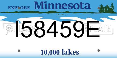 I58459E Minnesota License Plate
