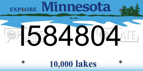 I584804 Minnesota License Plate