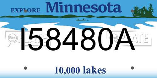 I58480A Minnesota License Plate