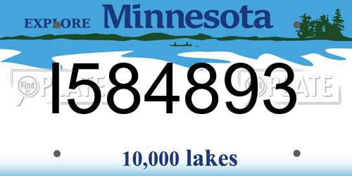 I584893 Minnesota License Plate