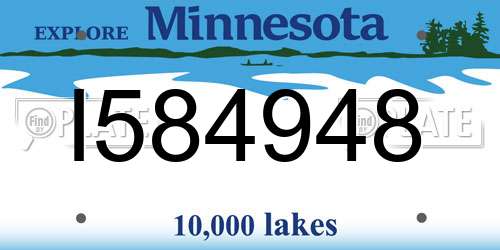 I584948 Minnesota License Plate