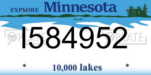 I584952 Minnesota License Plate