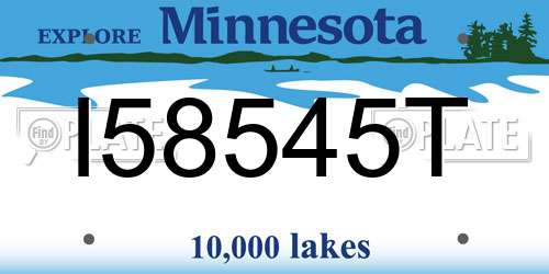 I58545T Minnesota License Plate