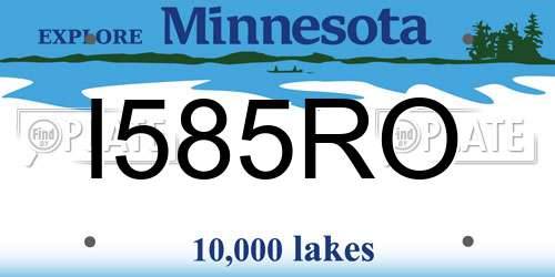 I585RO Minnesota License Plate