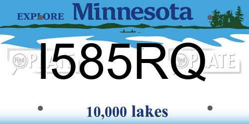 I585RQ Minnesota License Plate